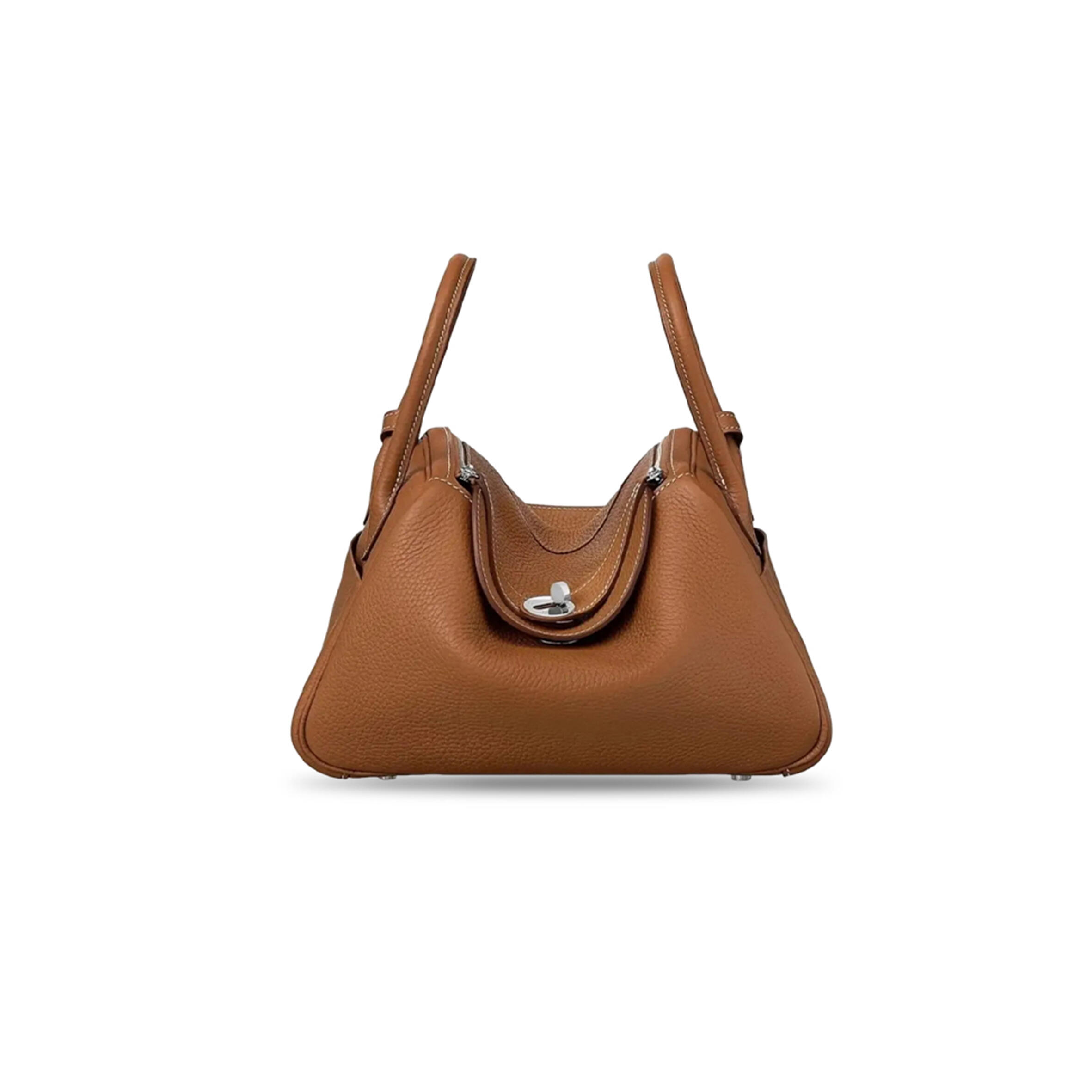 H**me5 master clemence leather lindy 34 silver buckle shoulder bag (34*23*17cm)